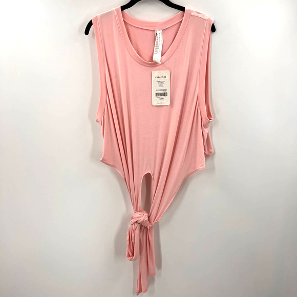 Fabletics Marissa Tie Up Tank Wrap Blouse Athleisure Light Pink NWT Plus 2XL - Picture 1 of 6